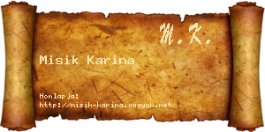 Misik Karina névjegykártya